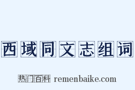 西域同文志组词是什么意思的图片
